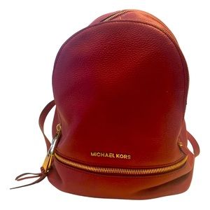 Michael Kors Red Leather Backpack